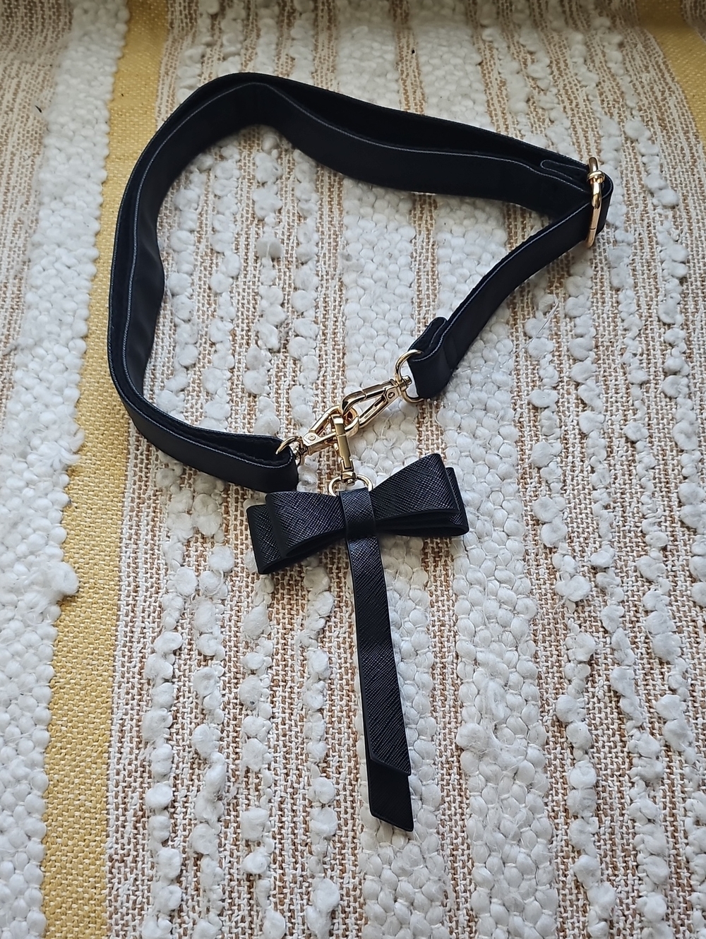 Black Replacement Purse Strap With Bow Charm